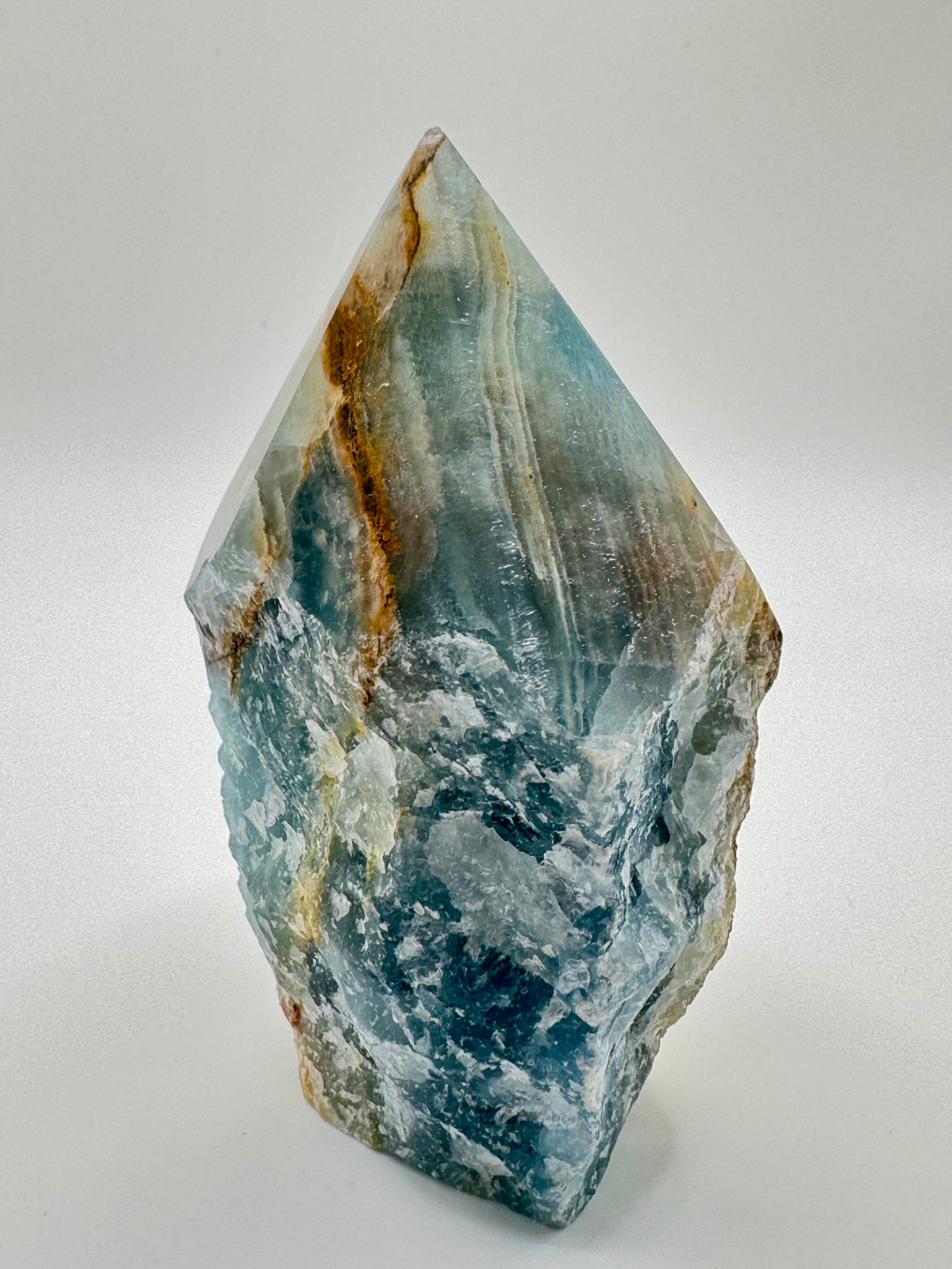 Punta di Onice Blu con Base Grezza