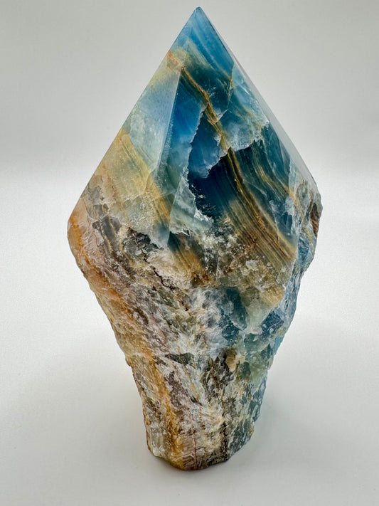 Punta di Onice Blu con Base Grezza