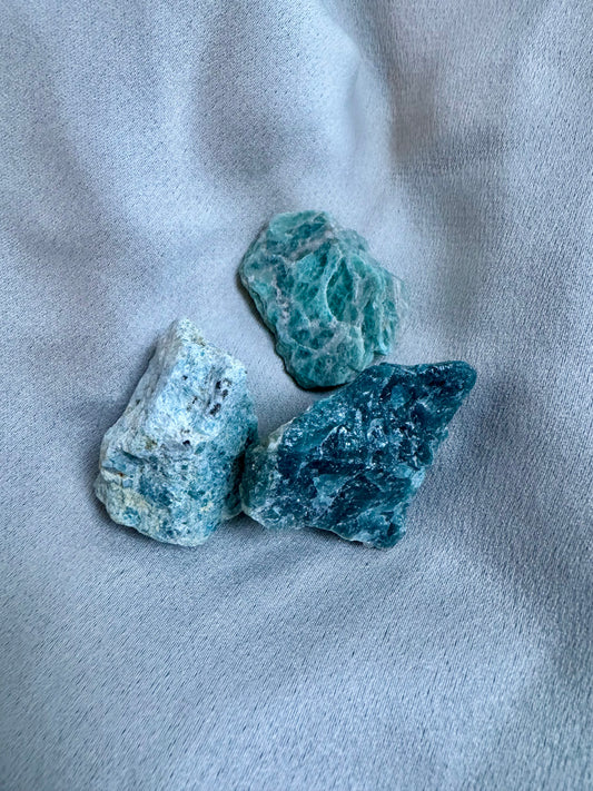 Raw blue apatite