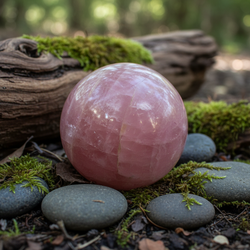 Sfera di quarzo rosa