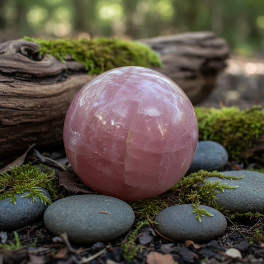 Sfera di quarzo rosa