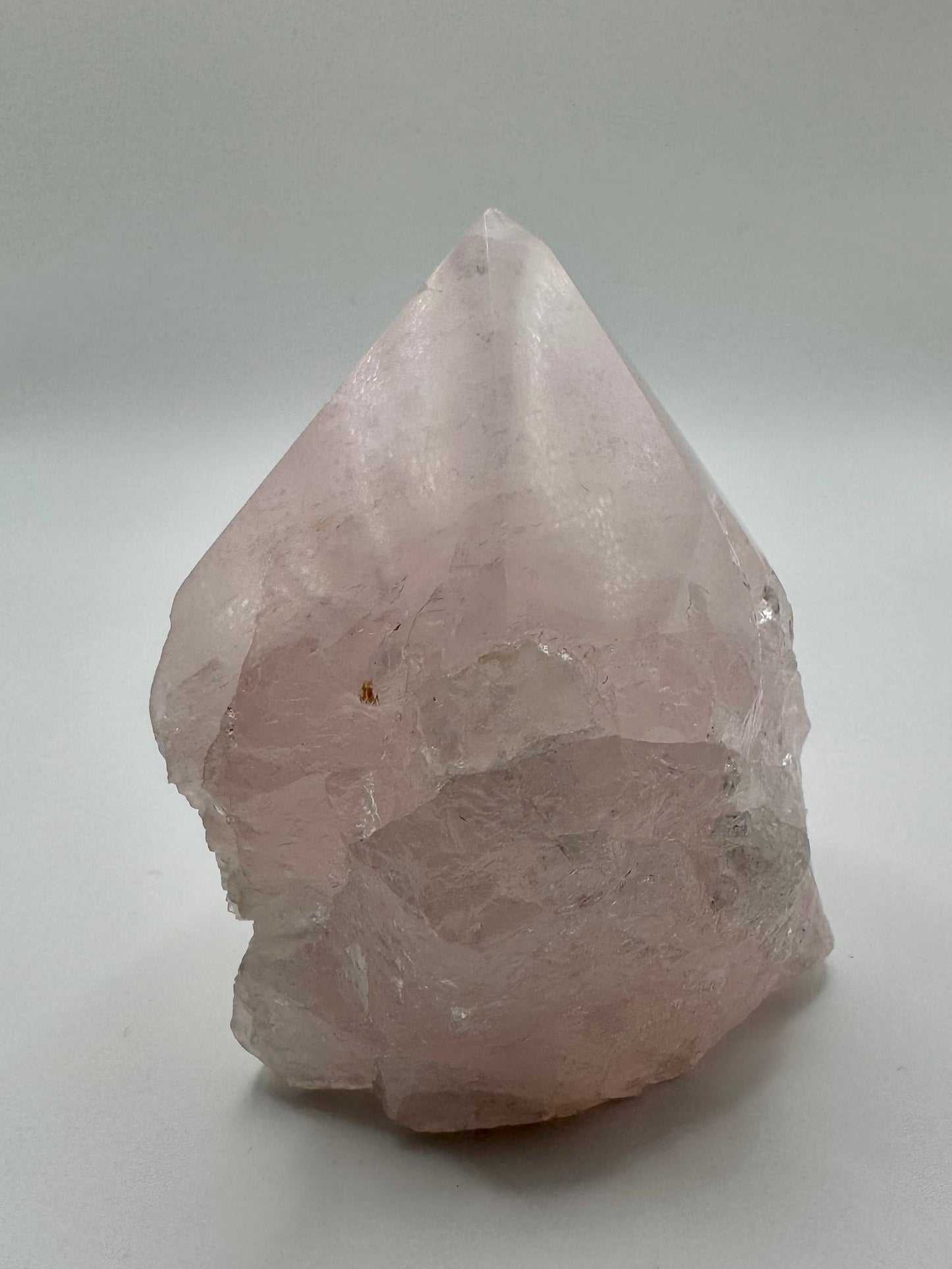 Punta di Quarzo Rosa con Base Grezza