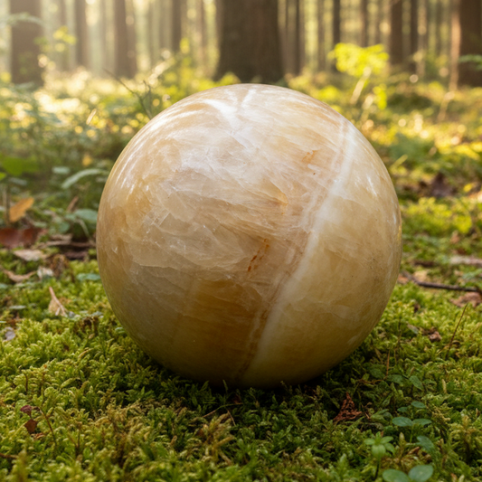 Sfera di calcite arancione