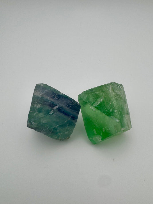 Fluorite Naturale – Ottaedro Verde e Viola