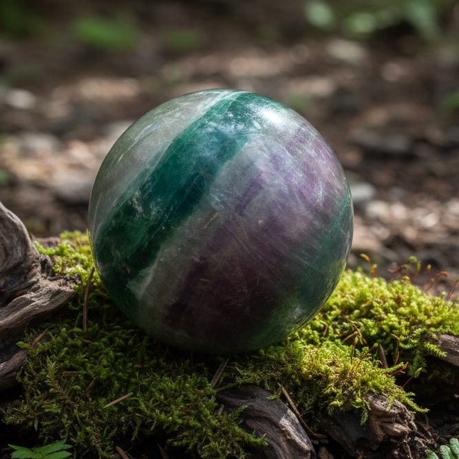 Sfera di fluorite arcobaleno