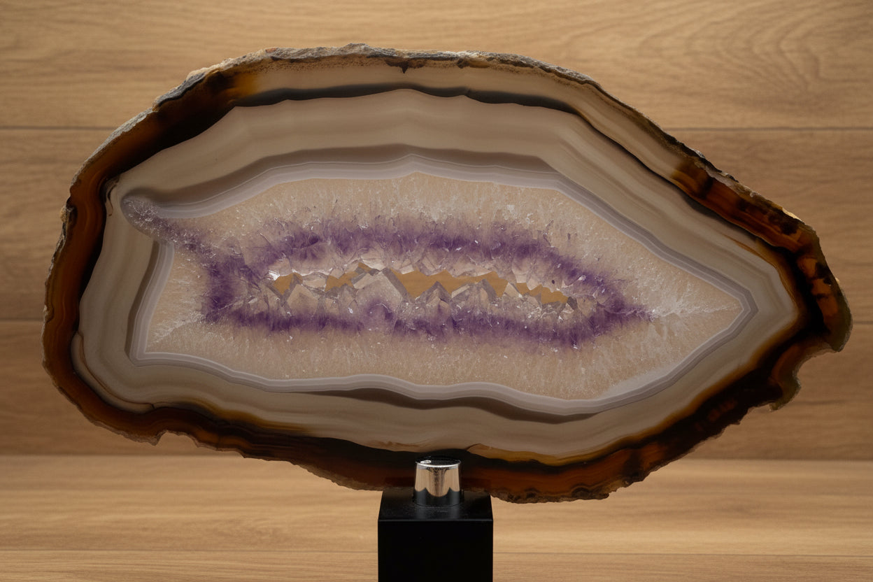 Fetta di Agata con Cuore di Ametista – Brasile