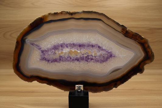 Fetta di Agata con Cuore di Ametista – Brasile